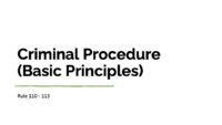 Criminal Procedure Basics (Rule 110-113) S001