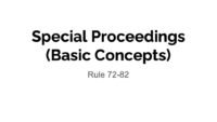 Intro to Special Proceedings (Concepts)