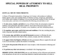 SPA to Sell Real Property