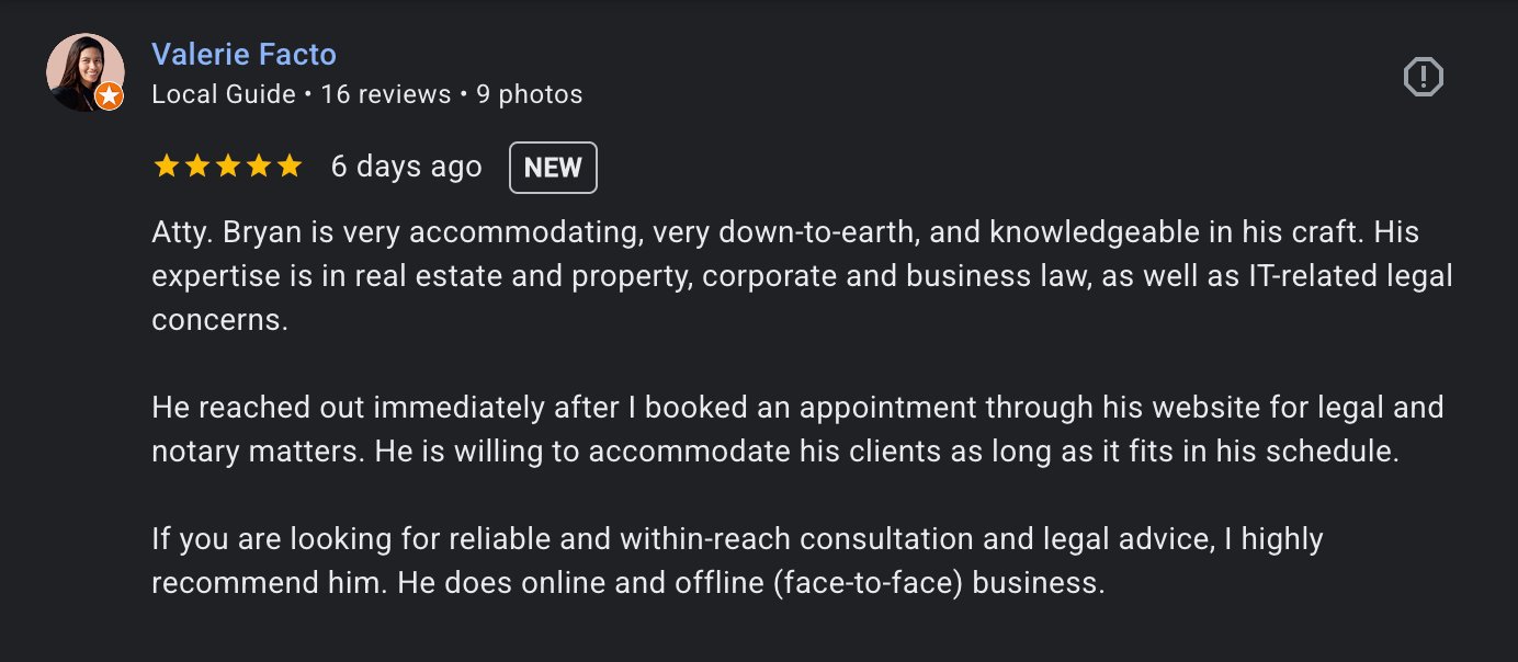 Lex Rex Review (Atty Bryan Villarosa) on Apostille and Visa Application Advice