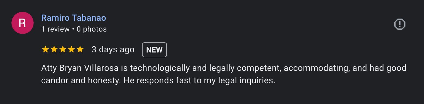 Testimonials for Lex Rex Ph Atty Bryan VillarosaiScreen Shoter - Google Chrome - 260611133756